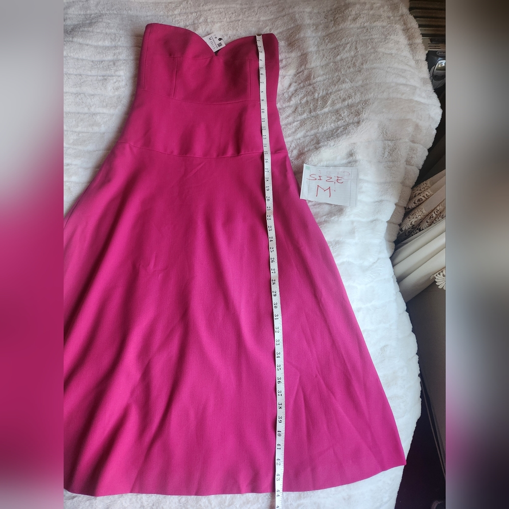 Zara bustier midi dress fuschia/pink Size S & M. BNWT - Picture 8 of 10
